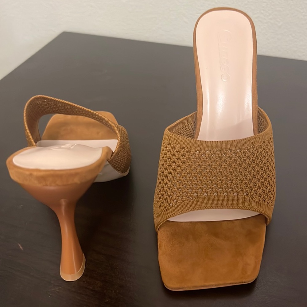 Cuccoo Knit Pyramid Heeled Mules